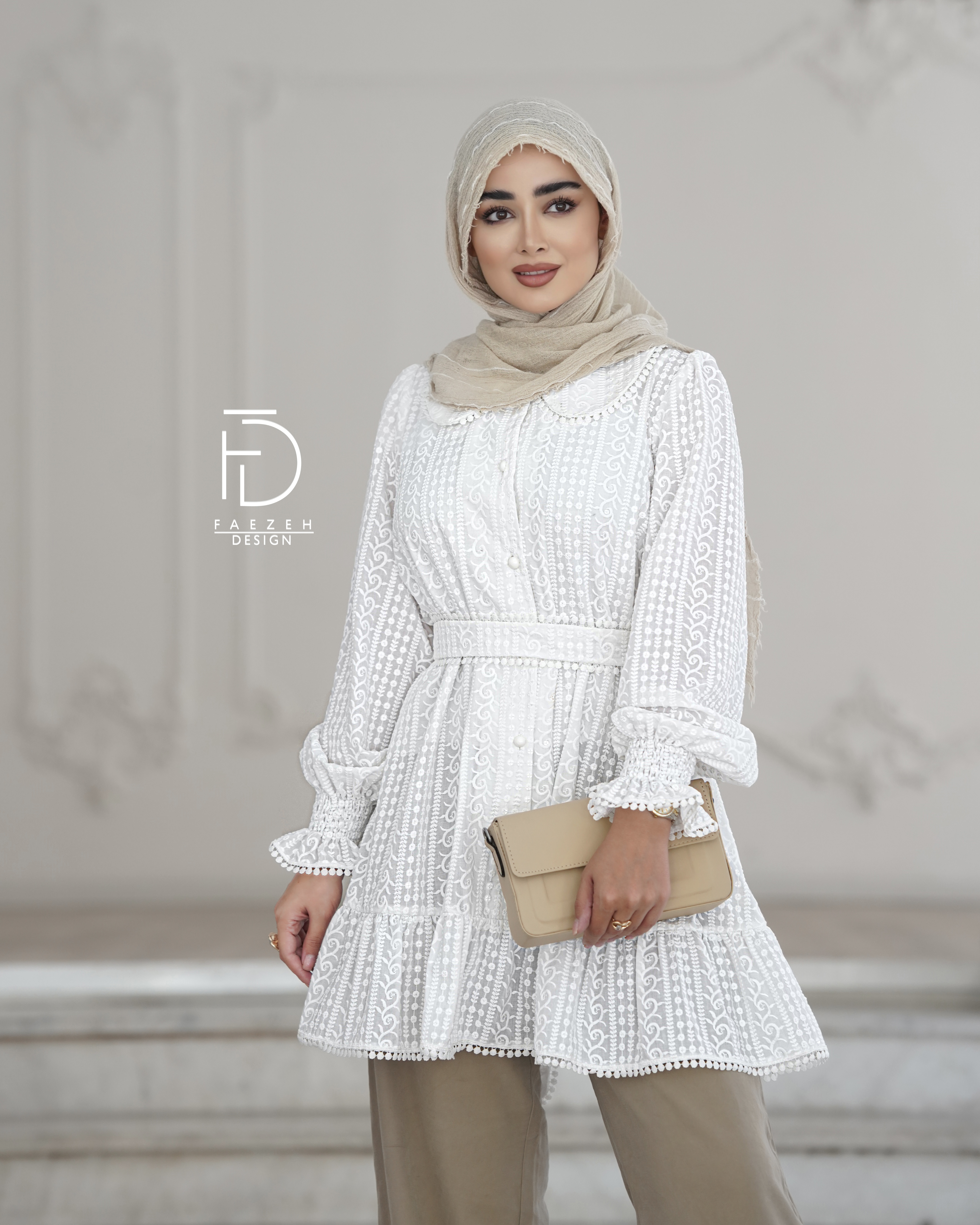 پیراهن عروسک با پارچه خامه دوزی ترک